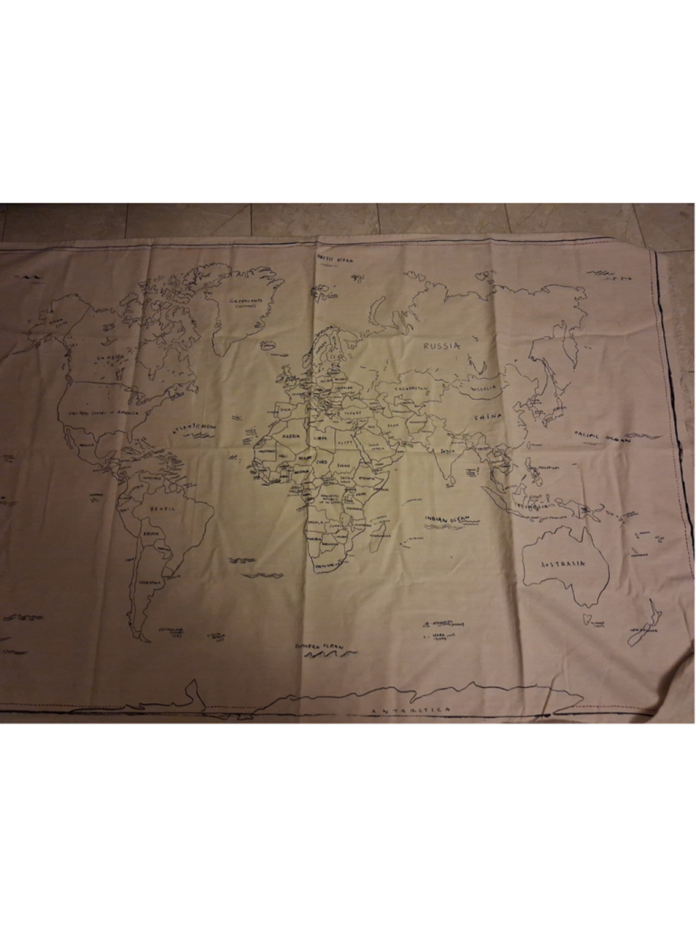 Urban Outfitters Home Tapestry Wall Table Bed Decor 64 X 40 World Map NWT